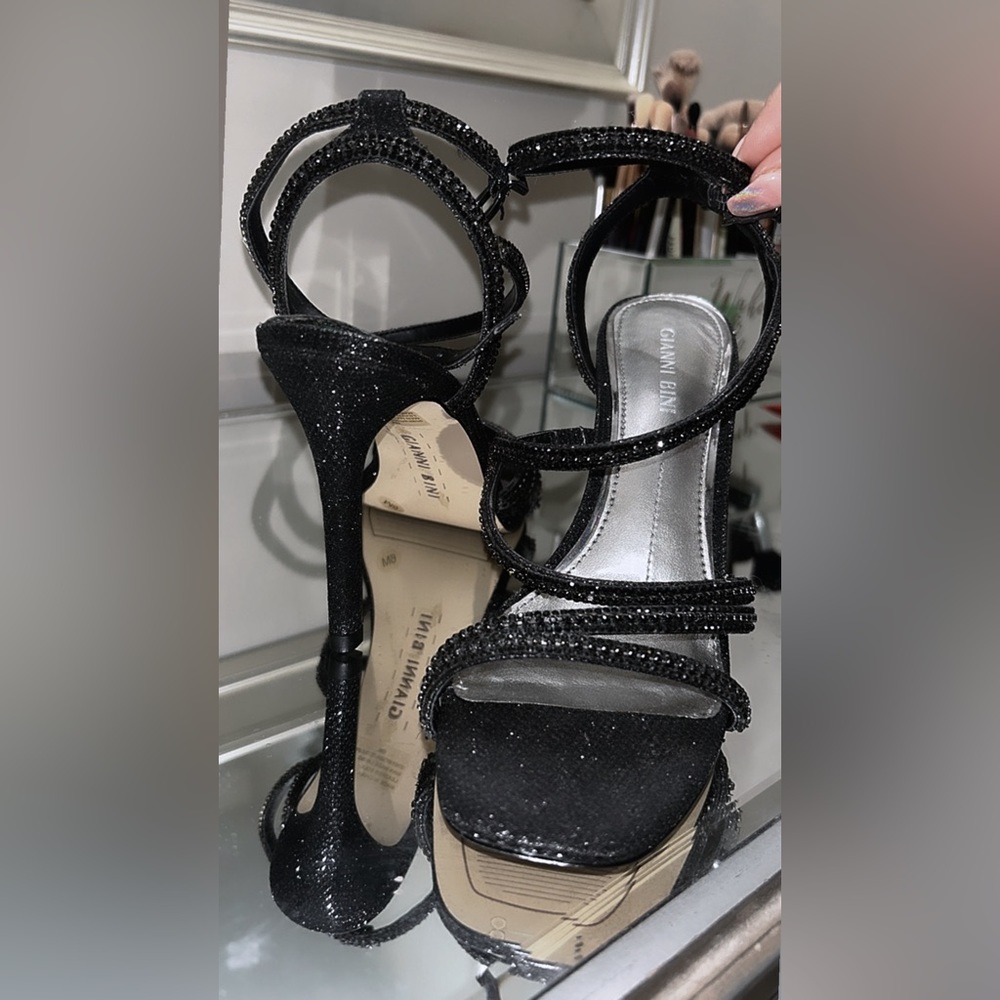 Gianni Bini Strappy Rhinestone Heels - Picture 3 of 6